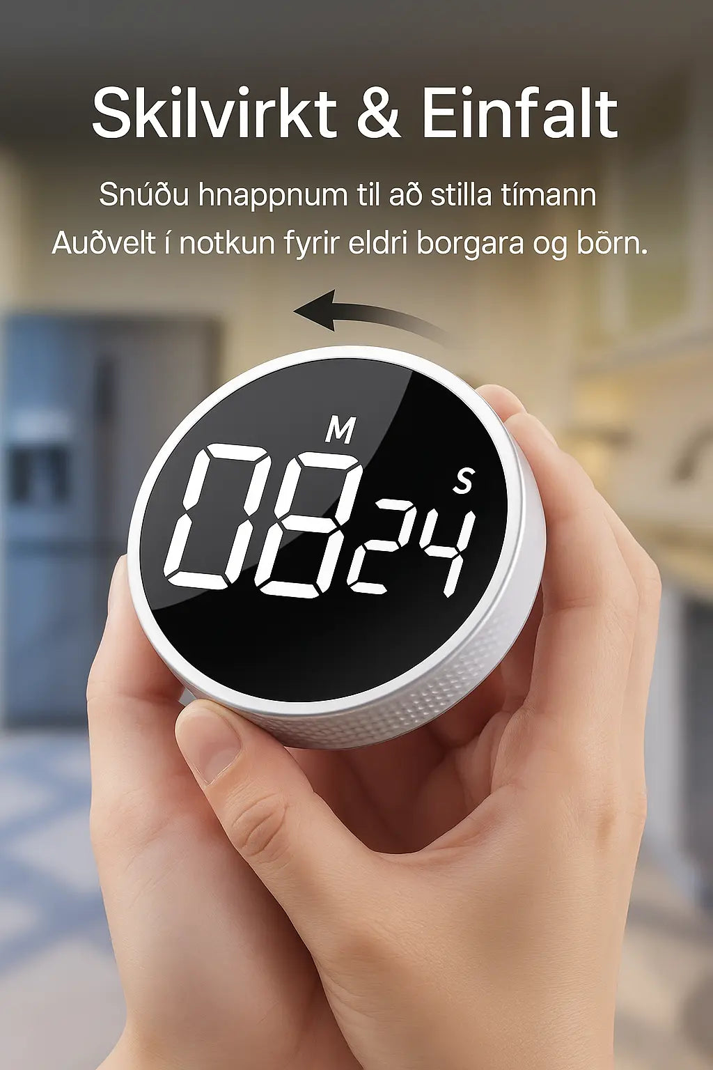 Snjall stafrænn segul-tímamælir með LED skjá – nákvæm niðurtalning fyrir daglega notkun Snjall Tæki