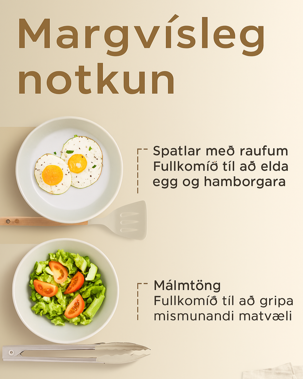 Sett af Eldhúsáhöldum úr Hitaþolnu Efni – Endingargóð Verkfæri fyrir Daglega Matargerð ( forsala 5-15 virkir dagar )