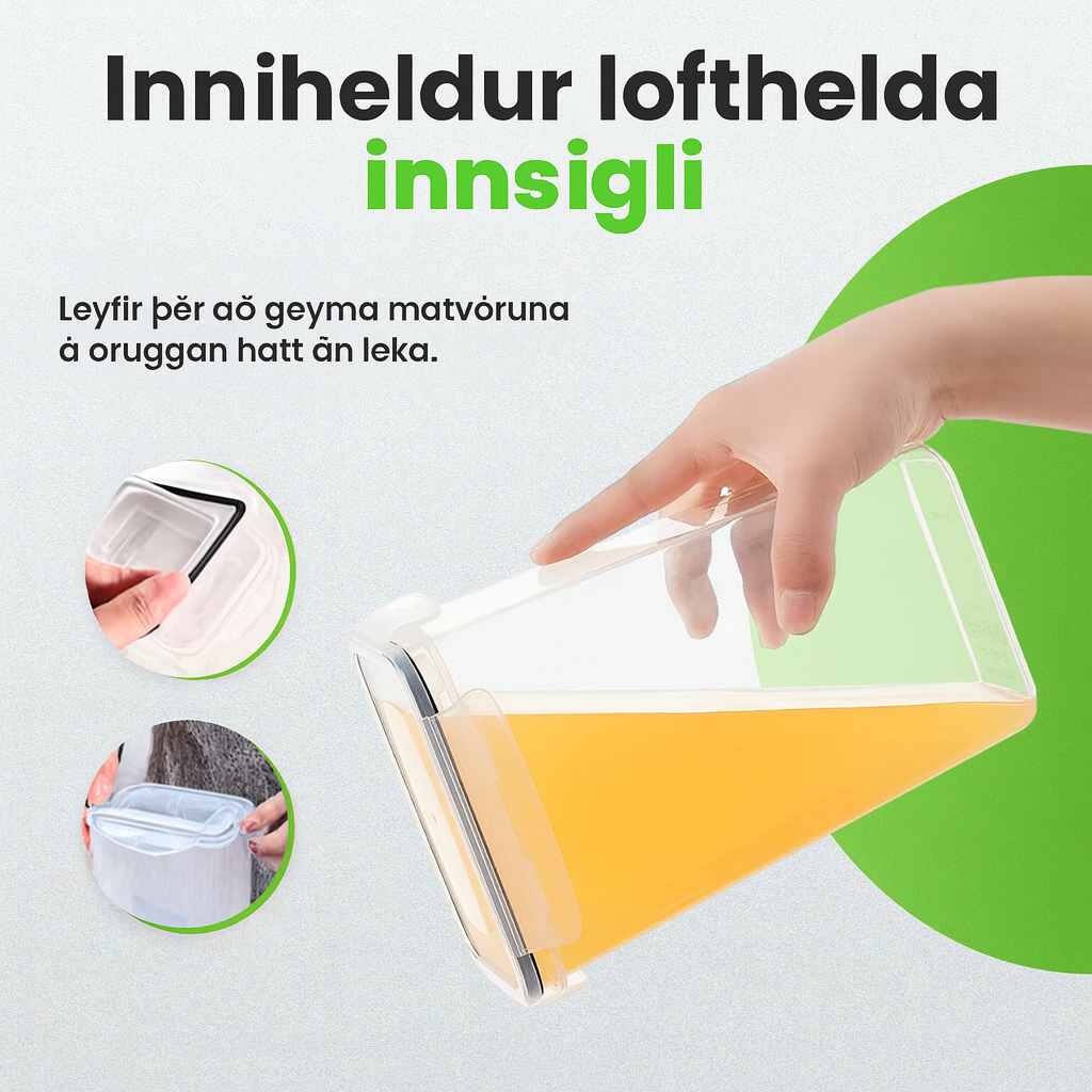 8 stk Loftþétt Geymslubox fyrir Mat – Endurnýtanleg og Staflanleg ísskáps- og Eldhúsílát ( forsala 5-15 virkir dagar )