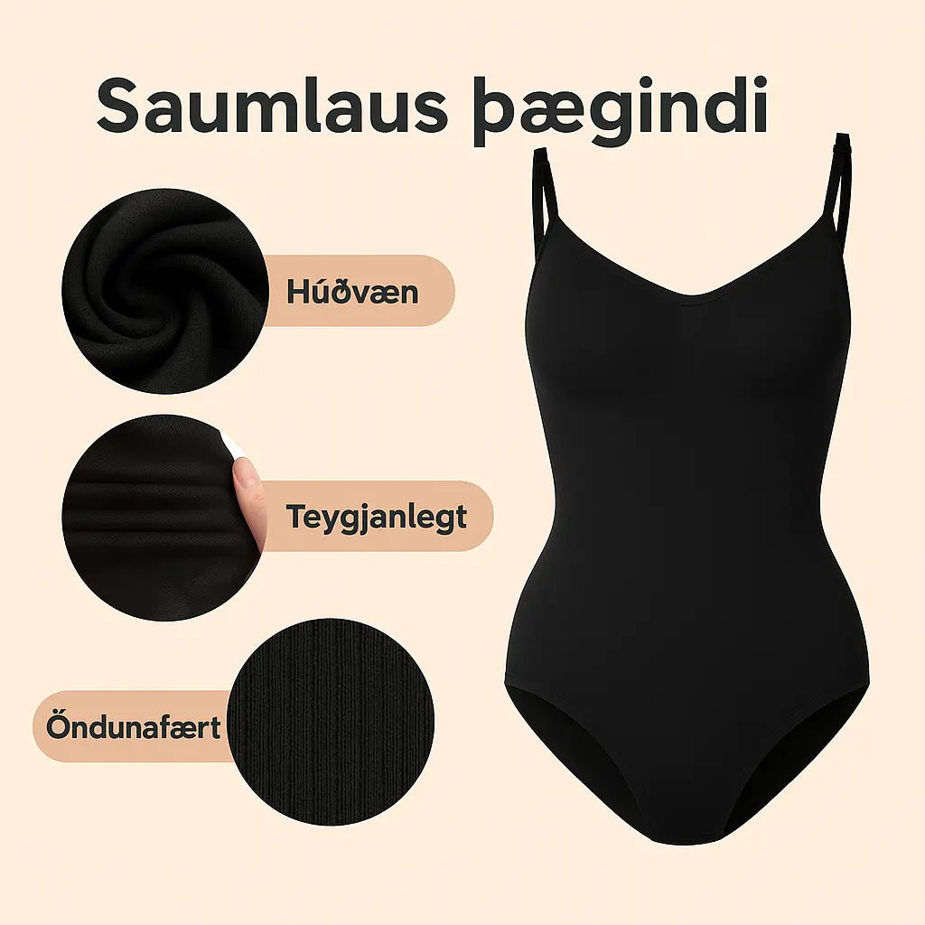 Mótandi Samfella fyrir Konur – Þéttur Undirfatnaður sem Sléttir Mitti og Mjaðmir Snjall Tæki