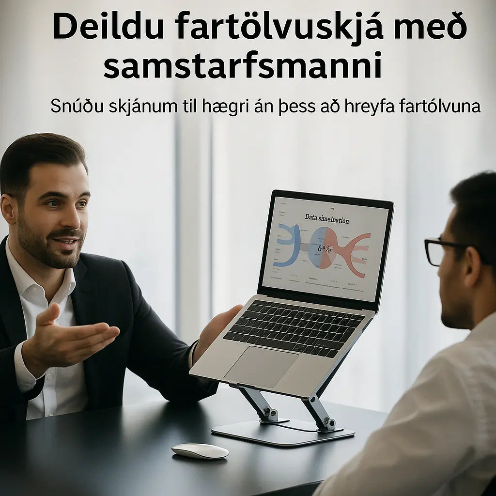 Stillanlegur Ál Fartölvustandur með 360° Snúningi – Létt og Endingargóð Hönnun fyrir Ergónómíska Vinnu Snjall Tæki