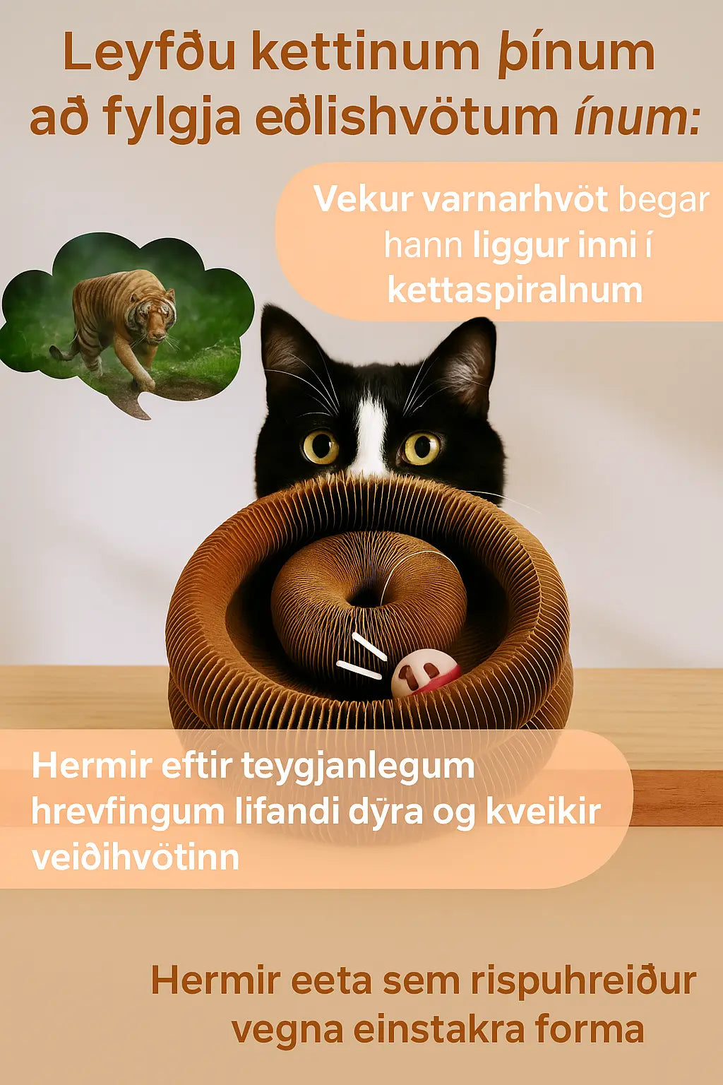 Endingargott Fjölvirkt Kattarleikfang – Hreiður, Klórpallur og Hreyfistimulant Fyrir Daglega Notkun Snjall Tæki