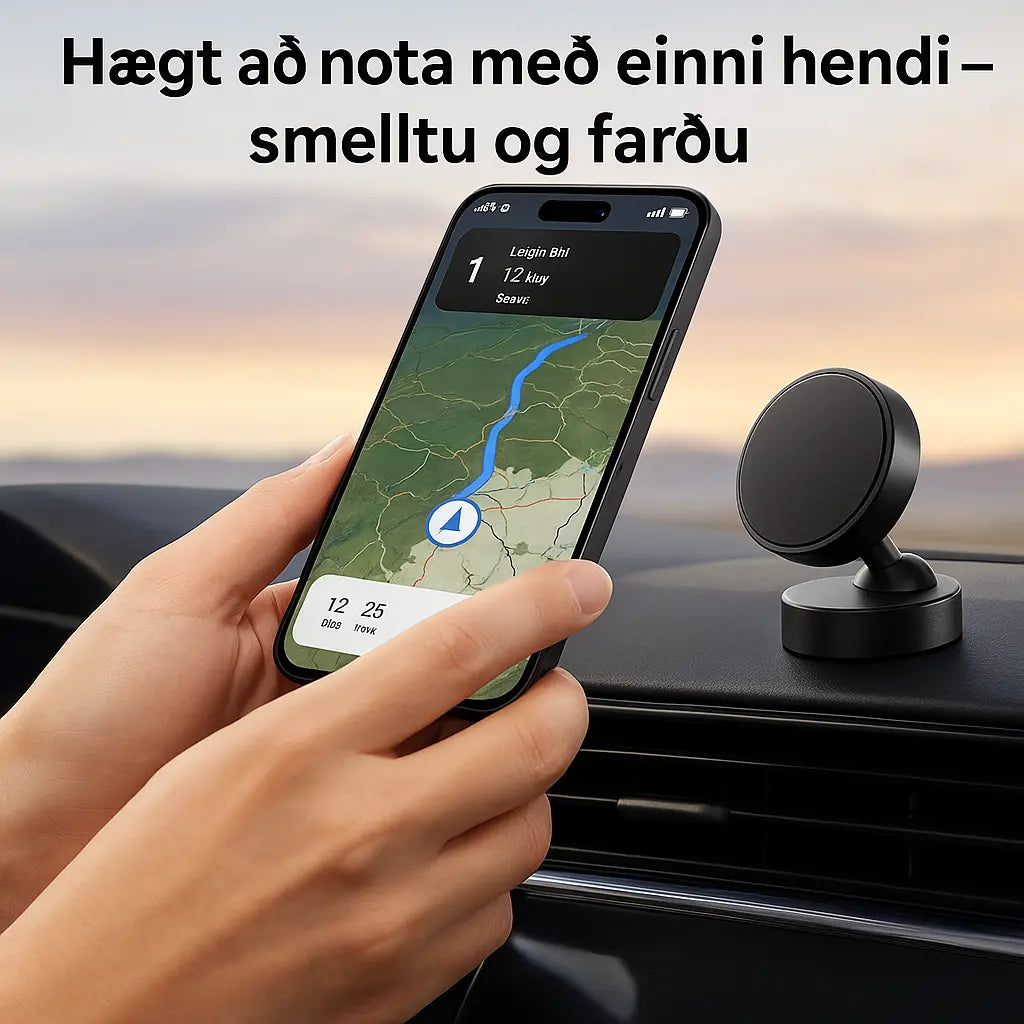 Sterkur Segulsímahaldari í Bíl – Fullkomið Grip Fyrir Snjallsíma Snjall Tæki