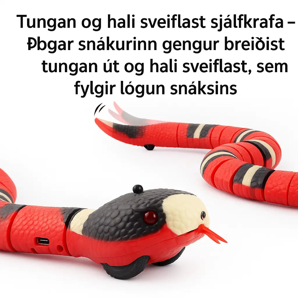 Ormformað Sjálfvirkt Kattaleikfang – Hreyfanlegt og Örvar Leikgleði Katta Snjall Tæki