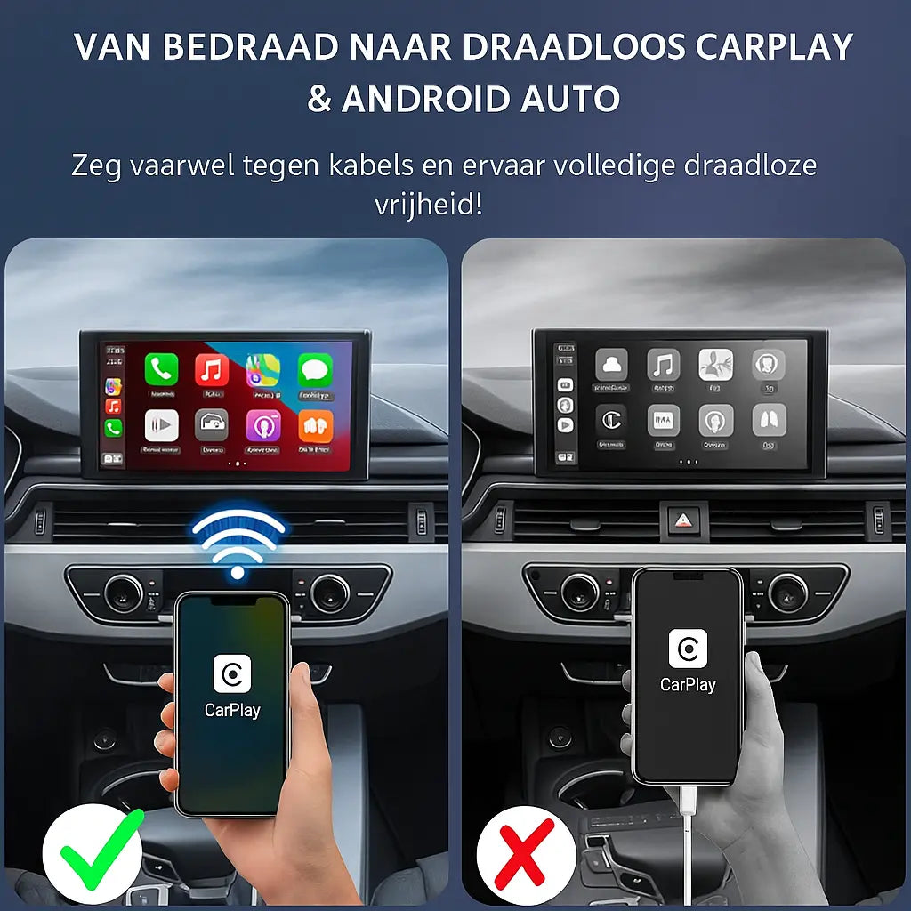 Þráðlaus CarPlay USB A/C Tengibúnaður – Fljótleg og Auðveld Tenging í Bílnum Snjall Tæki