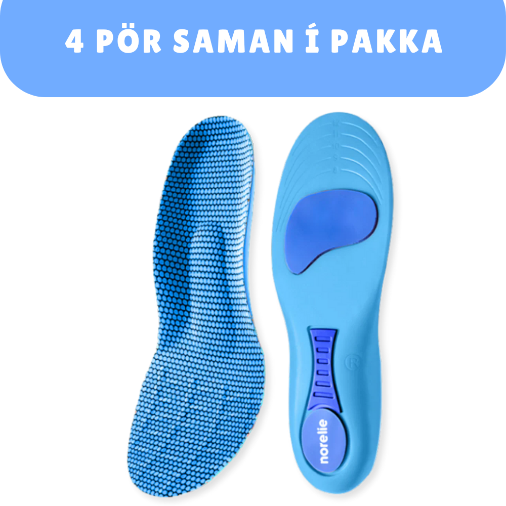 Innleggssólar fyrir Verkjalausa Göngu – (( 4 PÖR Í PAKKA ))