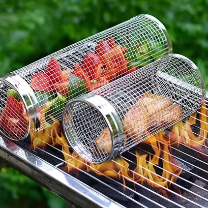 Endingarsterkur Grillkarfa úr Ryðfríu Stáli – Fullkomin fyrir Grænmeti og Smáa Bita á Grillið Snjall Tæki