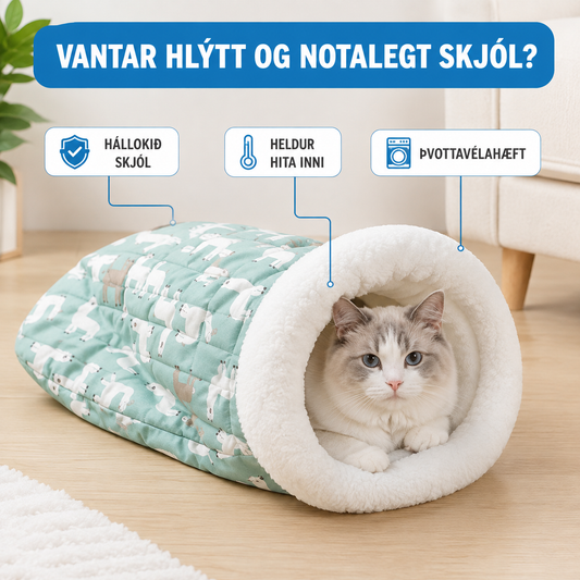Mjúkt Plússfóðrað Kattar- og Hundarúm