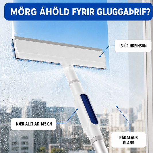 Gluggahreinsa Með Úða ( stækkanlegt í 145 cm )