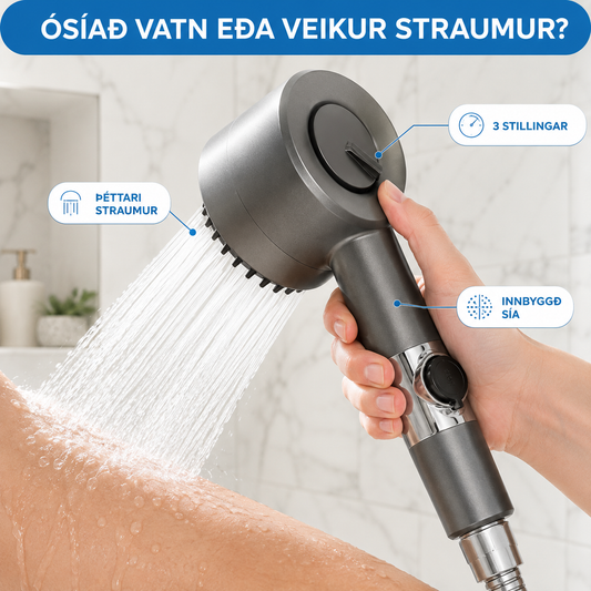4 í 1 Síaður Sturtuhaus