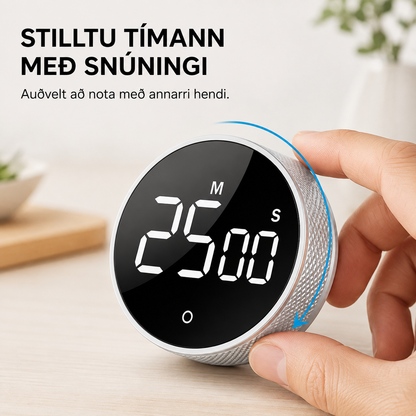Snjall stafrænn Segul-Tímamælir með LED skjá