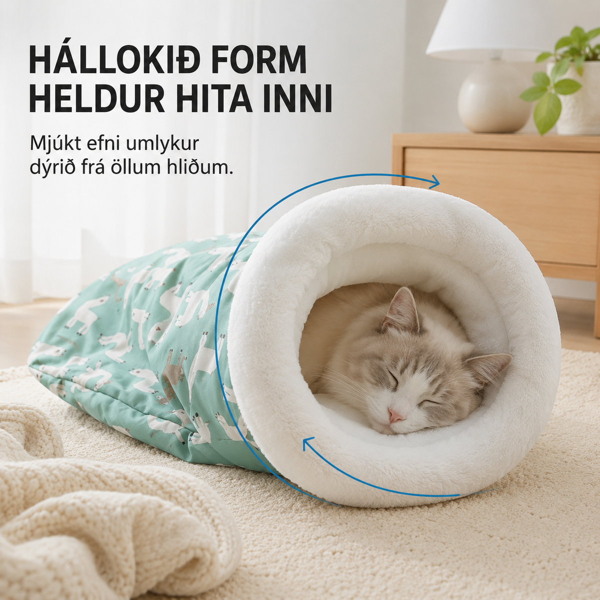 Mjúkt Plússfóðrað Kattar- og Hundarúm