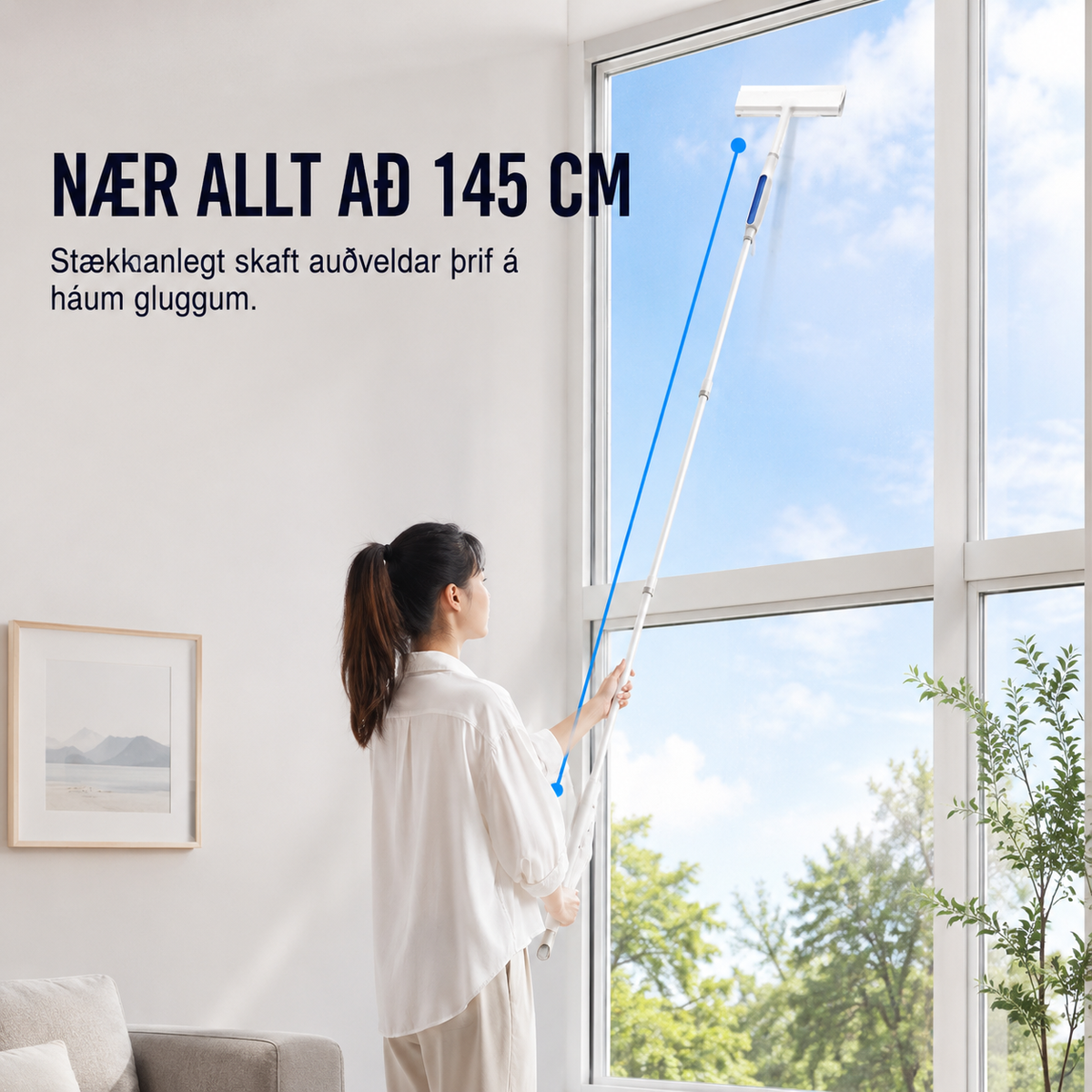 Gluggahreinsa Með Úða ( stækkanlegt í 145 cm )