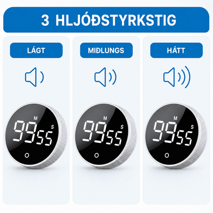 Snjall stafrænn Segul-Tímamælir með LED skjá