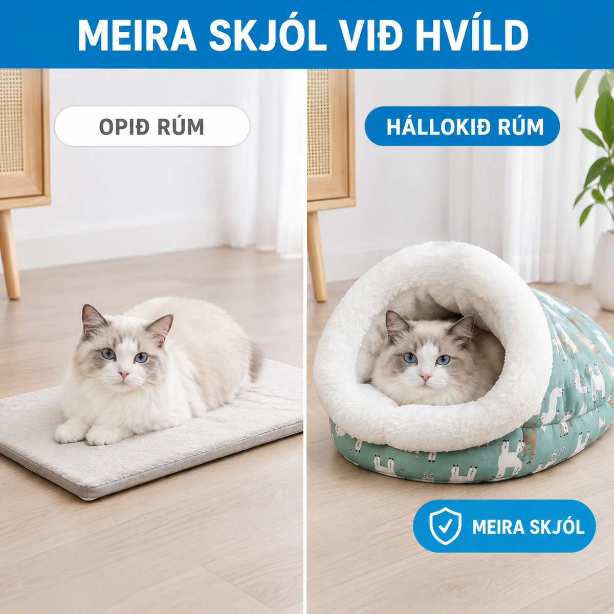 Mjúkt Plússfóðrað Kattar- og Hundarúm