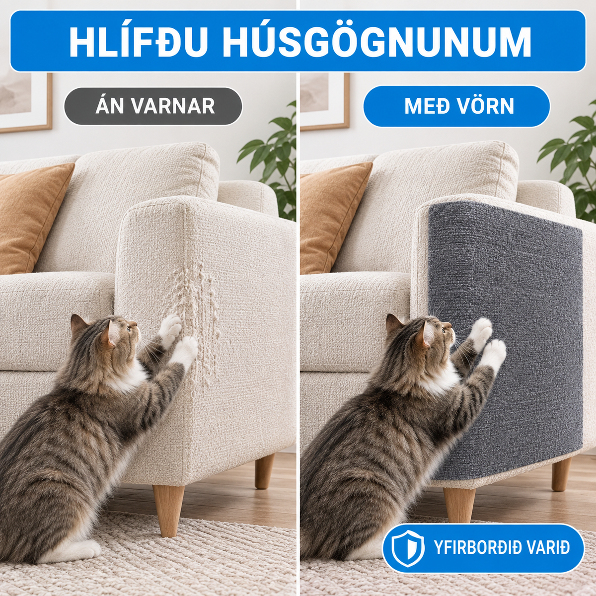 Klórvörn fyrir Ketti – Endingargott lím fyrir Veggi, Húsgögn og Horn