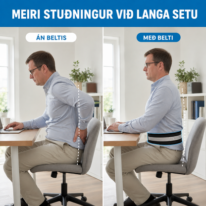 Stillanlegt stuðningsbelti fyrir bak og mjaðmir