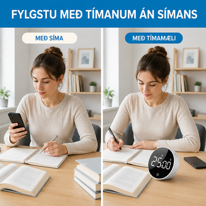 Snjall stafrænn Segul-Tímamælir með LED skjá