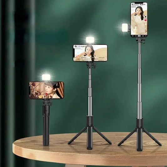 Síma Tripod - Með Ljósi og Takka - Snjall Tæki