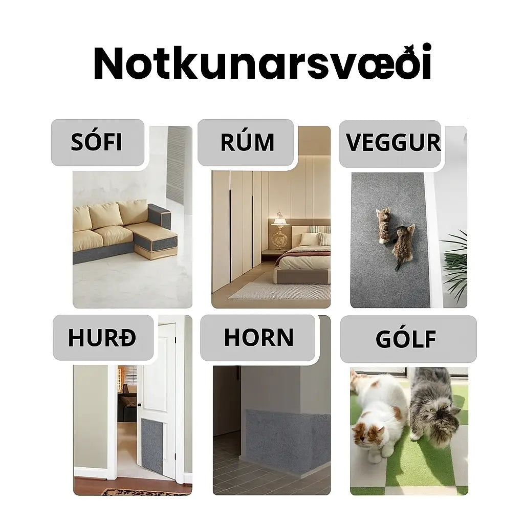 Glær Klóavörn fyrir Ketti – Endingargott Vörnarlím fyrir Veggi, Húsgögn og Horn Snjall Tæki