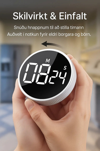 Snjall stafrænn segul-tímamælir með LED skjá – nákvæm niðurtalning fyrir daglega notkun Snjall Tæki