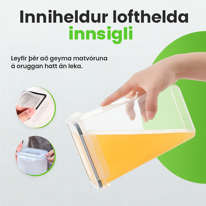 8 stk Loftþétt Geymslubox fyrir Mat – Endurnýtanleg og Staflanleg ísskáps- og Eldhúsílát ( forsala 5-15 virkir dagar )