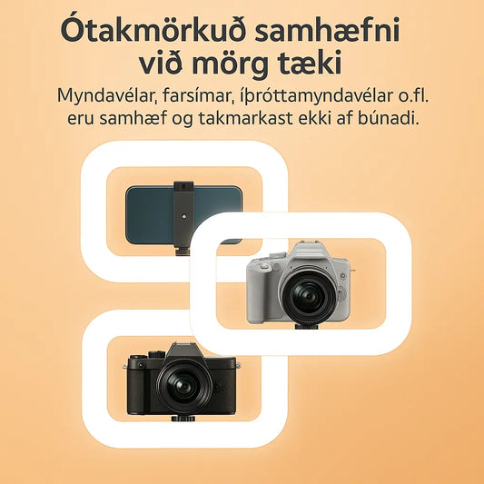 Flytjanlegt Stillanlegt LED Ljósabox með Þrífót – Endingargott Fyrir Myndatöku og Vefmyndbandsupptöku Snjall Tæki