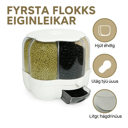 Snúningskassi með Hólfa Skipulagi – Rúmgóður og Snúanlegur Geymslubox fyrir Snyrtivörur og Smáhluti Snjall Tæki
