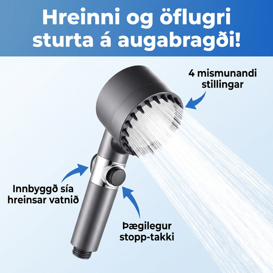 4 í 1 Síaður Sturtuhaus
