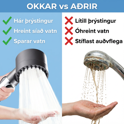 4 í 1 Síaður Sturtuhaus
