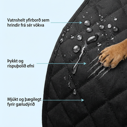 Vatnsheld Bílsætis Hlíf fyrir Hunda – Endingargóð Vörn með Hálkuvörn og Þægilegum Púðum