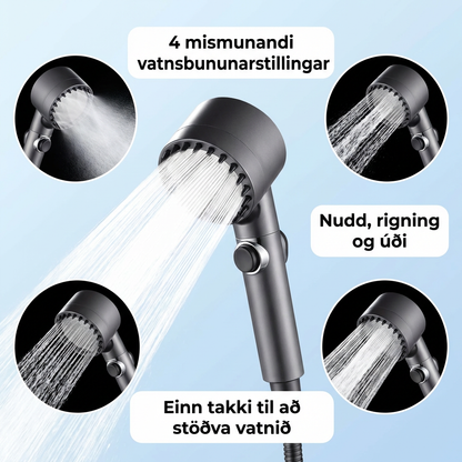 4 í 1 Síaður Sturtuhaus