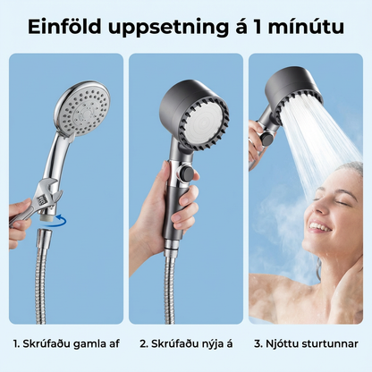4 í 1 Síaður Sturtuhaus