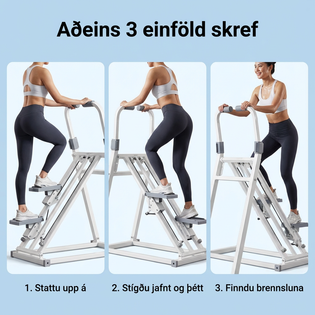 Stigbretti fyrir Heimæfingar – Eykur Þol, Brennir Fitu og Styrkir Líkamann