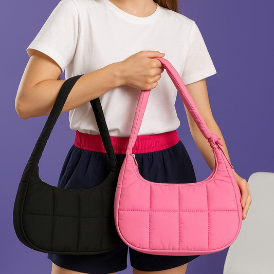 Mjúk og Létt Puff Handtaska – Tískuleg Lúxus Taska fyrir Daglega Notkun Snjall Tæki